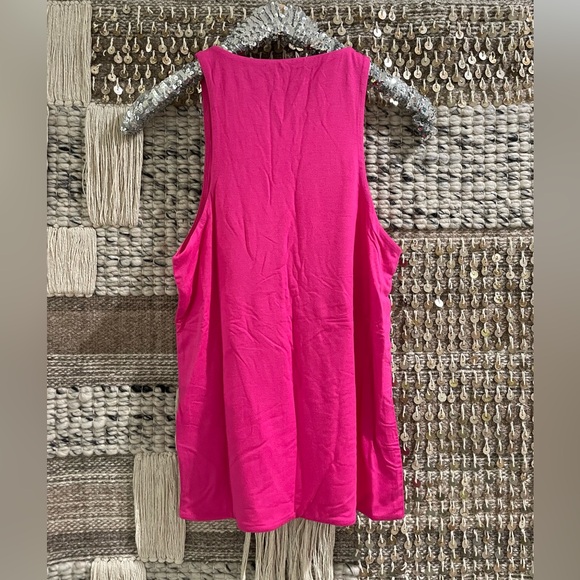 🩷 NWT J Crew hot pink knit tank stretch sz M - Picture 8 of 9